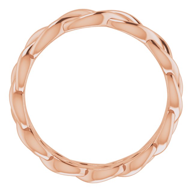 14K Rose 4.3 mm Woven-Design Band Size 4
