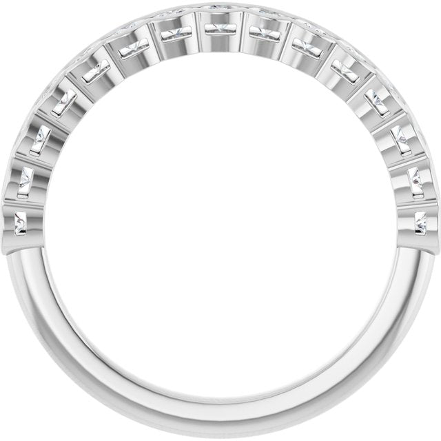 14k White 1/2 Ctw Natural Diamond Anniversary Band