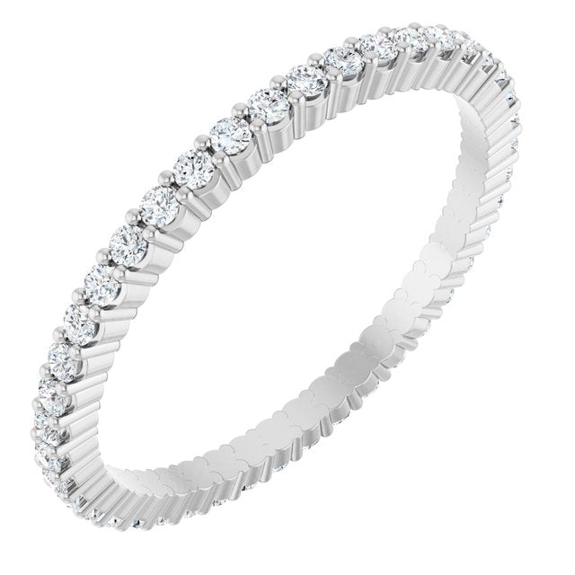 14k White 3/8 Ctw Diamond Eternity Band Size 7