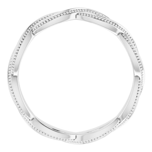 14K White 4.55 mm Infinity-Inspired Band Size 7