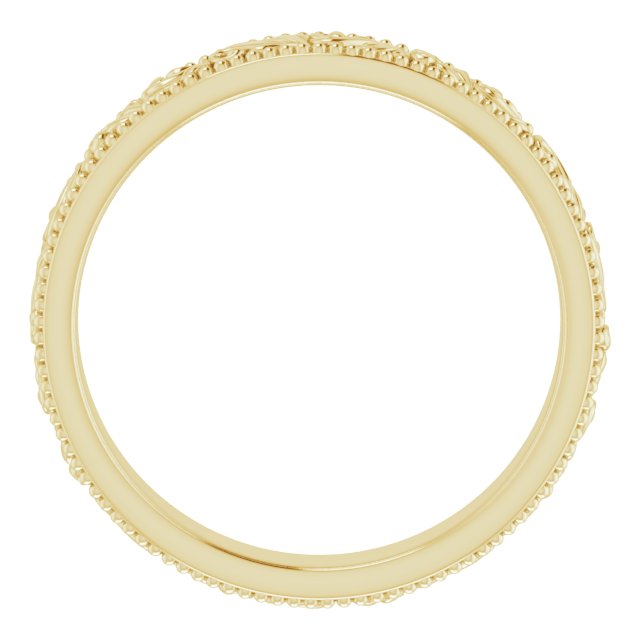 18K Yellow 3.2 mm Floral-Inspired Band Size 4