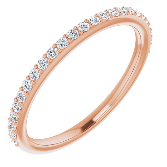 14k Rose 1/5 Ctw Natural Diamond Band For 6x6 Mm Cushion Ring