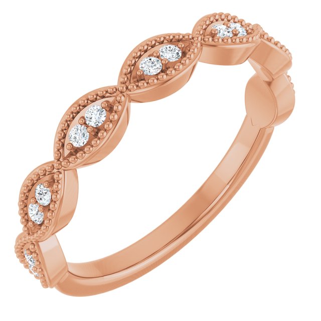 14K Rose 1/8 CTW Natural Diamond Anniversary Band