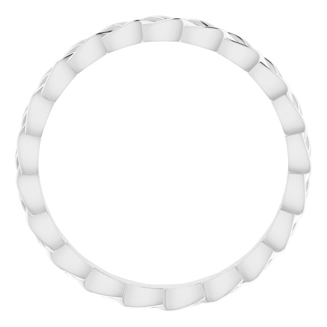 14K White 2 mm Woven Band Size 6.5
