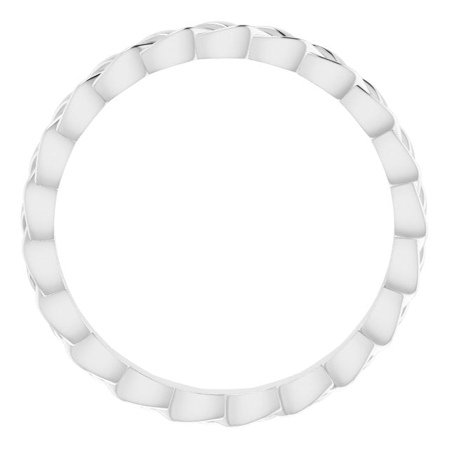 14K White 2 mm Woven Band Size 5.5