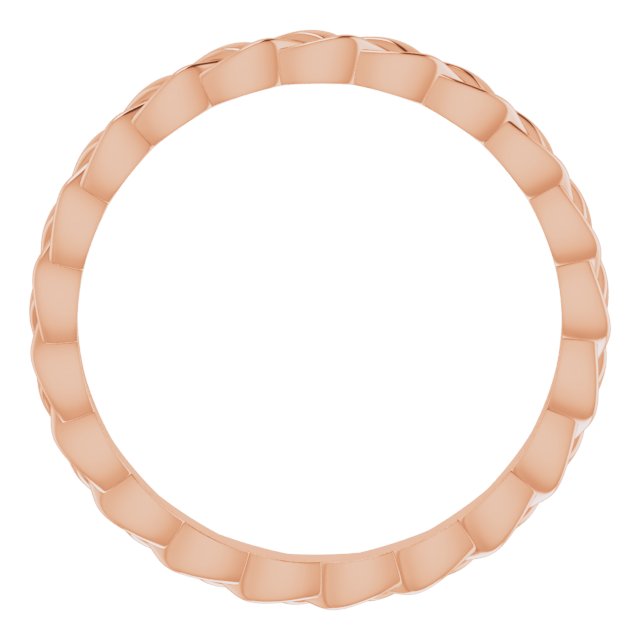 14K Rose 2 mm Woven Band Size 5.5