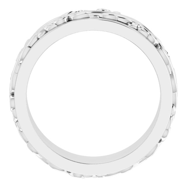 14k White 7 Mm Sculptural Band Size 7