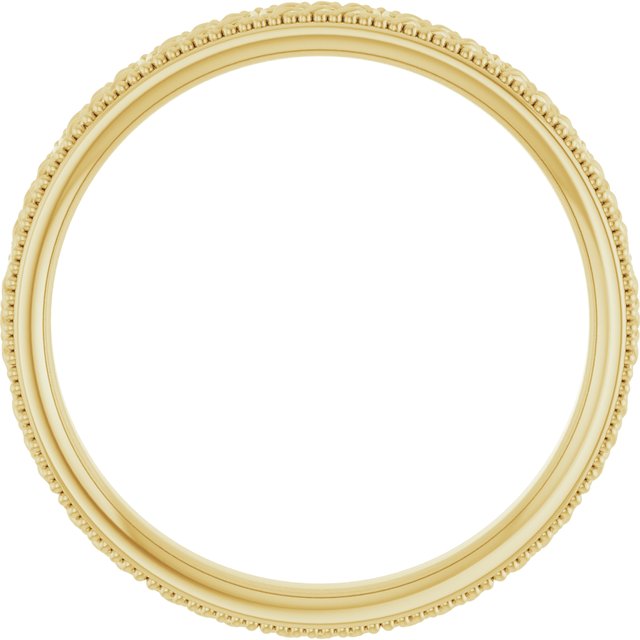 14K Yellow 3 mm Celtic-Inspired Milgrain Band Size 7