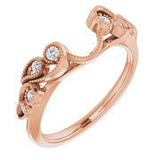 14k Rose 1/8 Ctw Natural Diamond Wrap-style Ring Enhancer