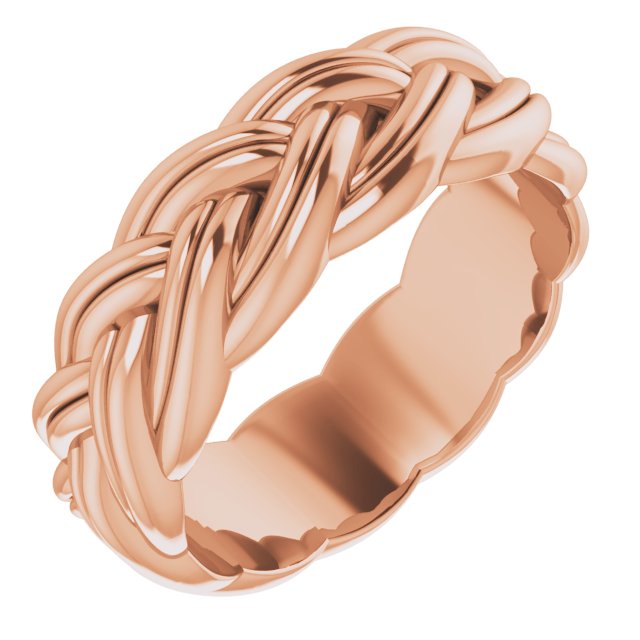 14K Rose 6 mm Woven-Design Band Size 5.5