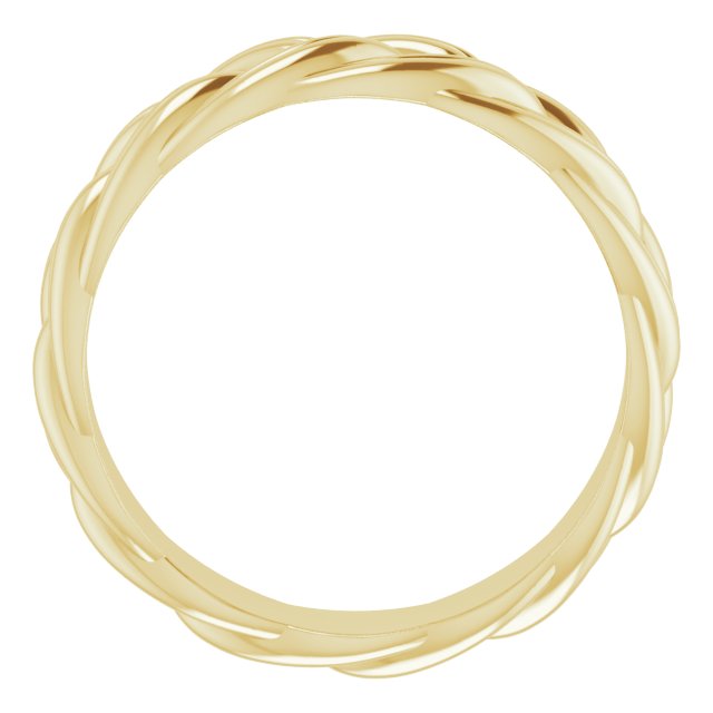 14K Yellow 6 mm Woven-Design Band Size 9.5