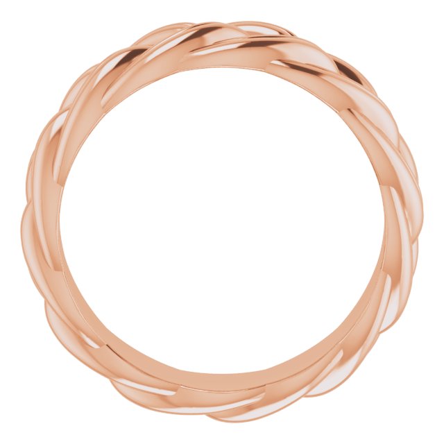 14K Rose 6 mm Woven-Design Band Size 5.5