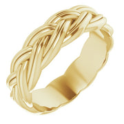 14K Yellow 6 mm Woven-Design Band Size 9.5