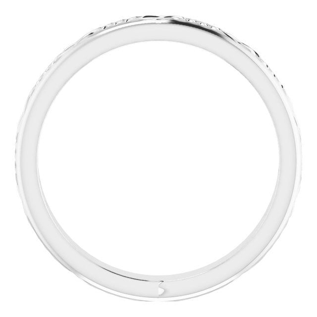 14K White 3.2 mm Celtic-Inspired Band Size 8