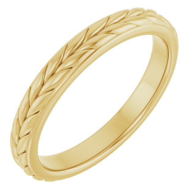 14K Yellow 3 mm Floral Band Size 7