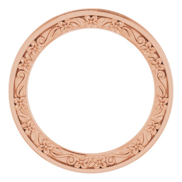14K Rose 2.5 mm Floral Band Size 7