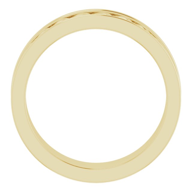 14K Yellow 6 mm Link Design Band Size 8