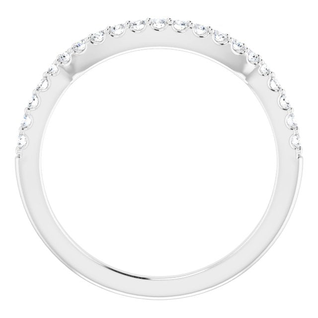 14k White 1/4 Ctw Natural Diamond Matching Band