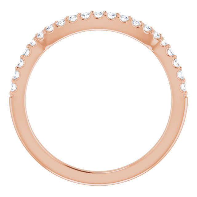 14K Rose  1/4 CTW Natural Diamond Matching Band