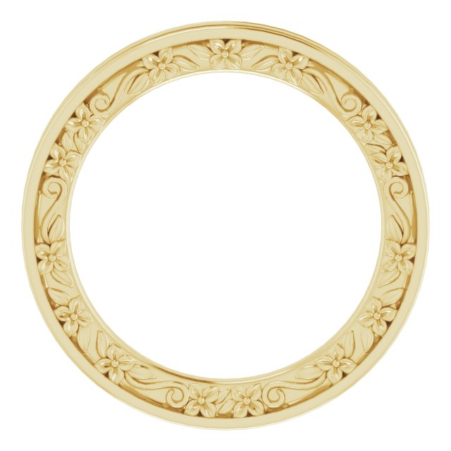14K Yellow 2.5 mm Floral Band Size 6