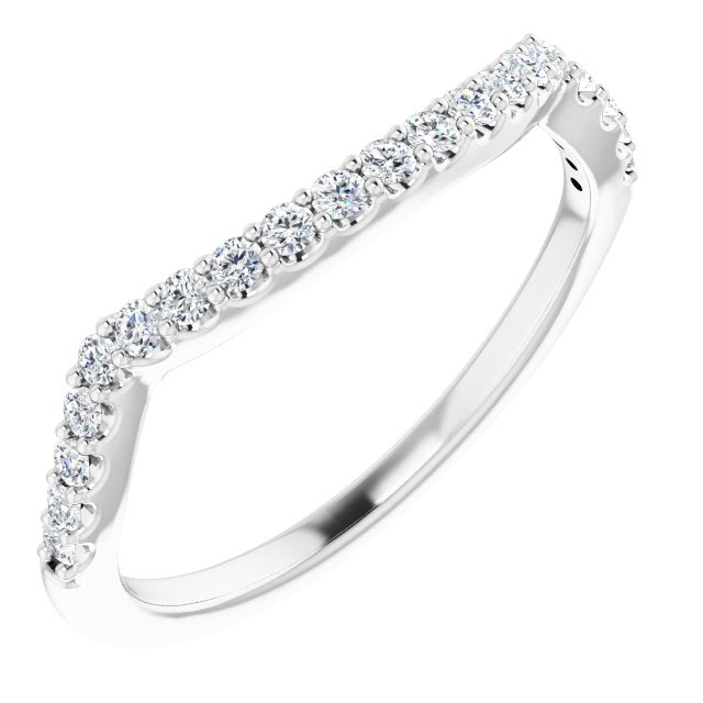 14k White 1/4 Ctw Natural Diamond Matching Band