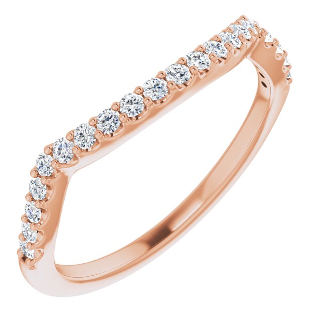 14K Rose  1/4 CTW Natural Diamond Matching Band