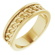 14K Yellow 6 mm Link Design Band Size 8