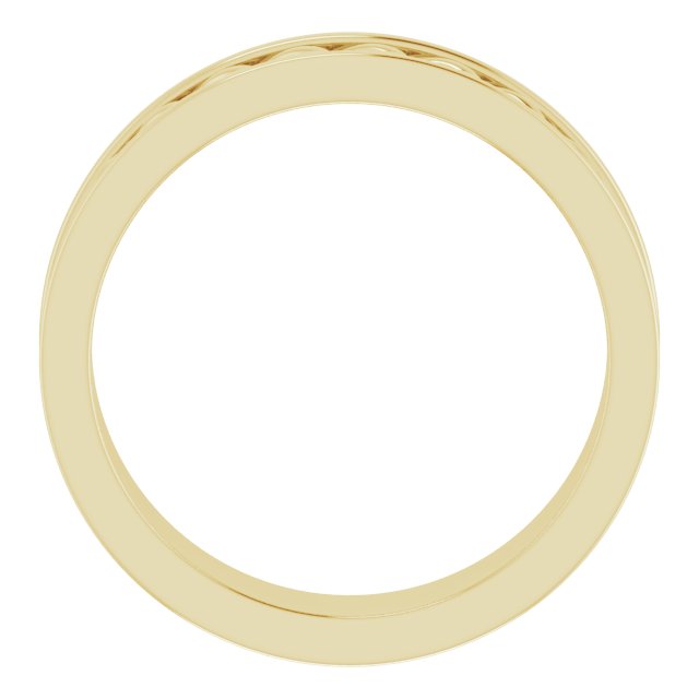 14K Yellow 6 mm Link Design Band Size 9