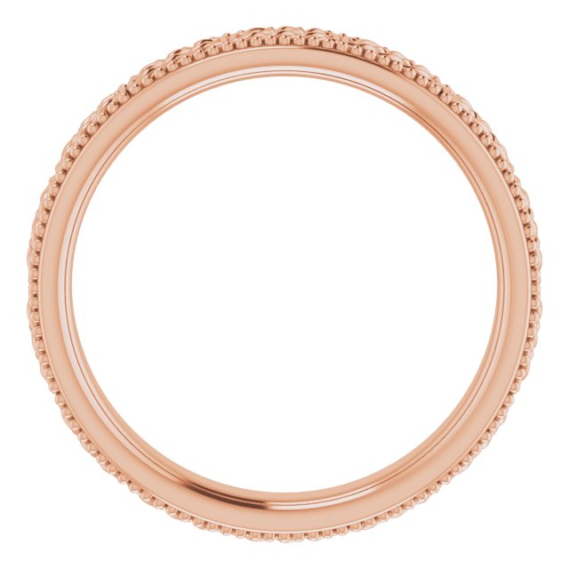 14K Rose 3 mm Celtic-Inspired Milgrain Band Size 4