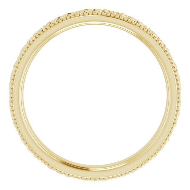 14K Yellow 3 mm Celtic-Inspired Milgrain Band Size 5