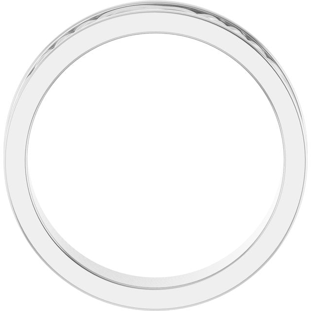 14K White 6 mm Celtic-Inspired Band Size 10