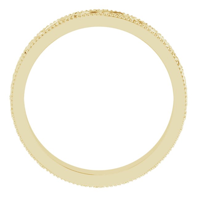 14K Yellow 4 mm Sculptural Milgrain Band Size 7