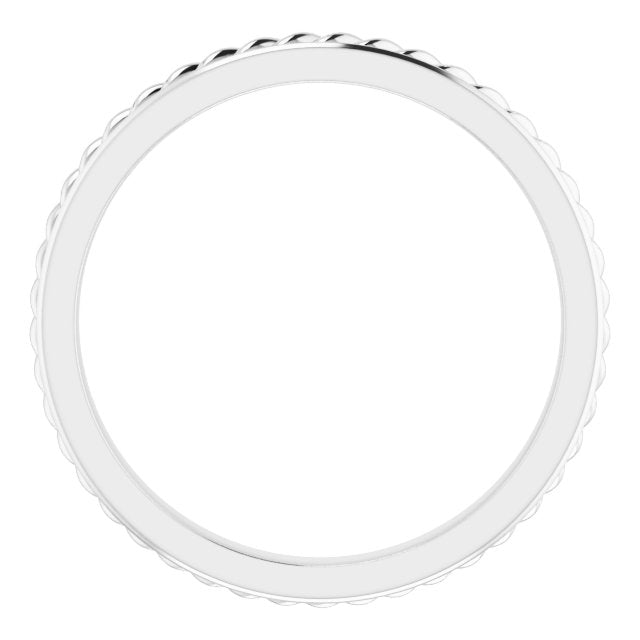 14K White 2 mm Rope Band Size 6