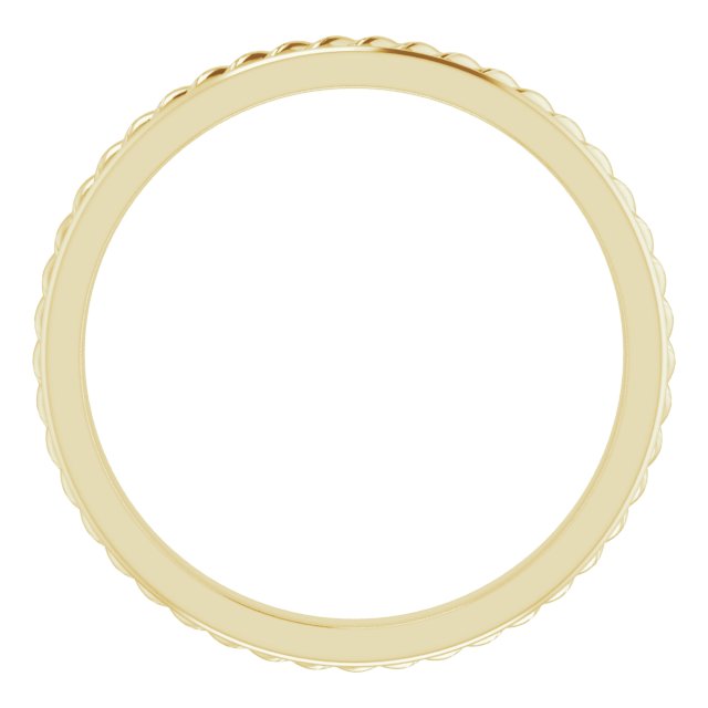 14K Yellow 2 mm Rope Band Size 7.5