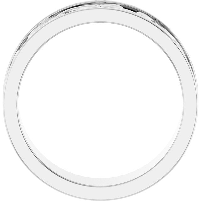 14K White 7 mm Celtic-Inspired Band Size 10