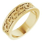14K Yellow 6 mm Sculptural Band Size 8.5