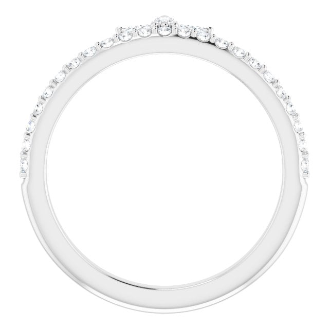 14K White 1/3 CTW Natural Diamond Stackable Crown Ring