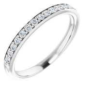 14k White 1/5 Ctw Natural Diamond Band For 6.5 Mm Round Ring