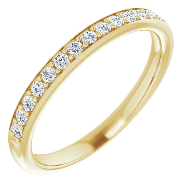14k Yellow 1/5 Ctw Natural Diamond Band For 6.5 Mm Round Ring
