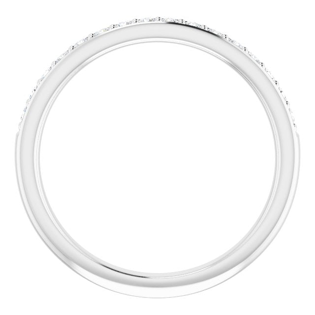 14k White 1/5 Ctw Natural Diamond Band For 6.5 Mm Round Ring