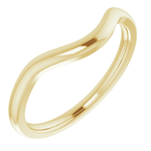 14k Yellow Band For 8x6 Mm Oval Ring