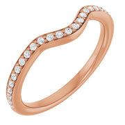 14k Rose 1/6 Ctw Diamond Band For 5.8 Mm Round Ring