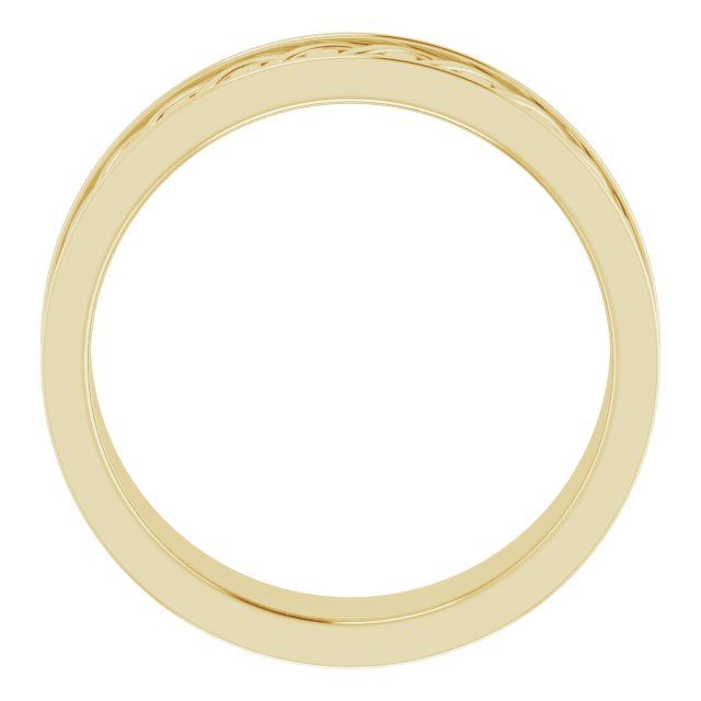 14K Yellow 7 mm Woven-Design Band Size 10.5