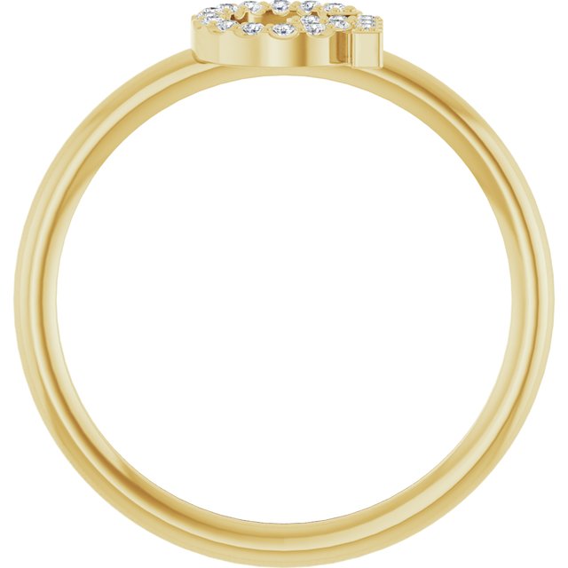 14k Yellow .06 Ctw Natural Diamond Initial G Ring