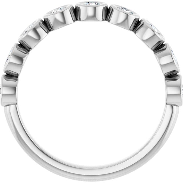 14K White 1/2 CTW Lab-Grown Diamond  Anniversary Band