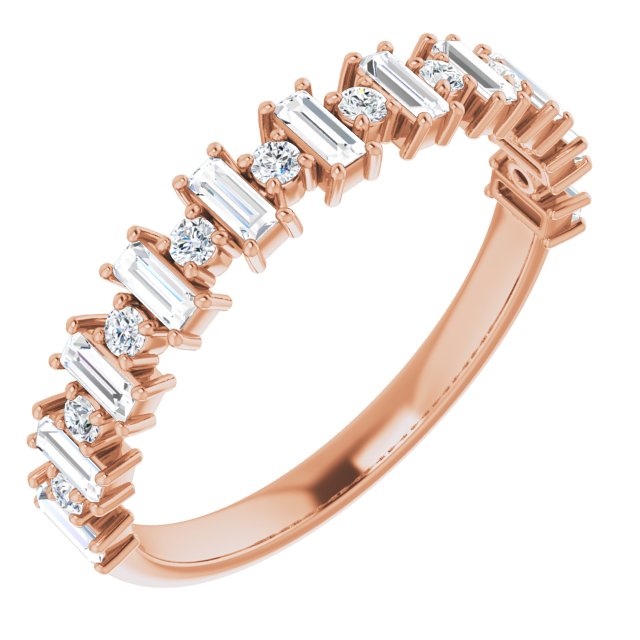14k Rose 1/2 Ctw Natural Diamond Anniversary Band