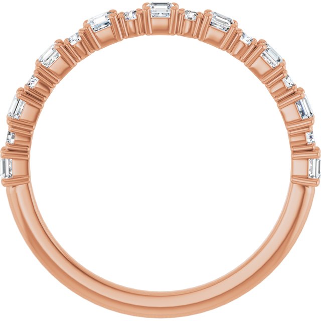 14k Rose 1/2 Ctw Natural Diamond Anniversary Band