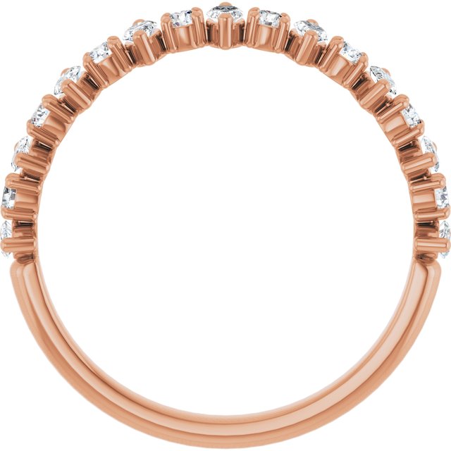 14k Rose 1/2 Ctw Natural Diamond Anniversary Band