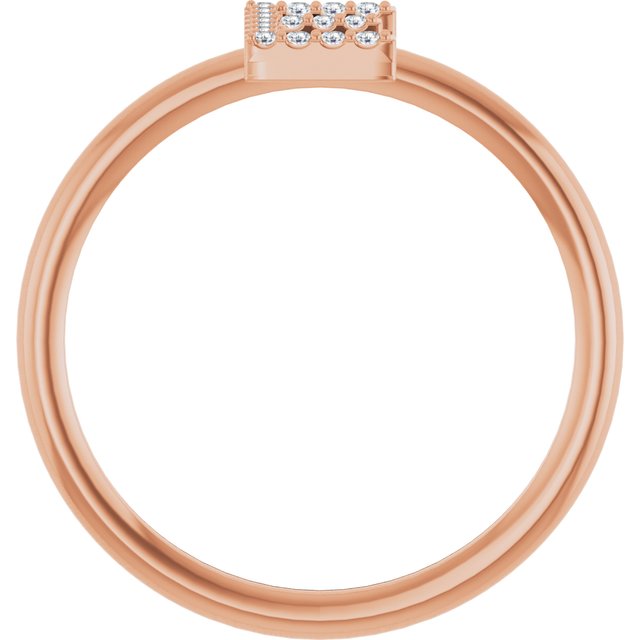 14K Rose .06 CTW Natural Diamond Initial E Ring