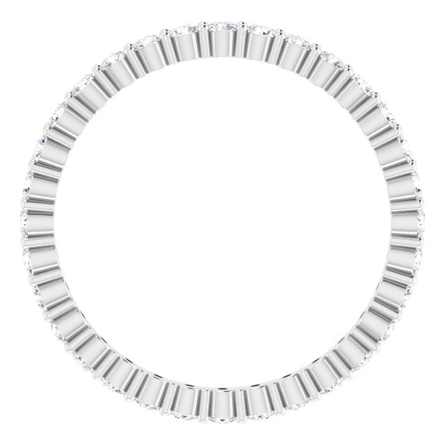 14K White 1/2 CTW Natural Diamond Eternity Band Size 5